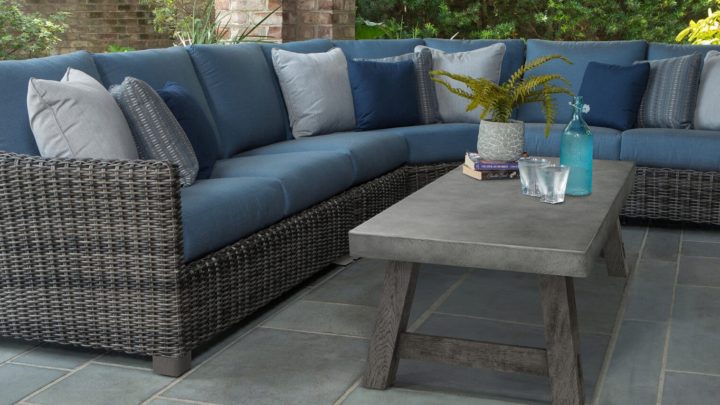 Curved outdoor sofa