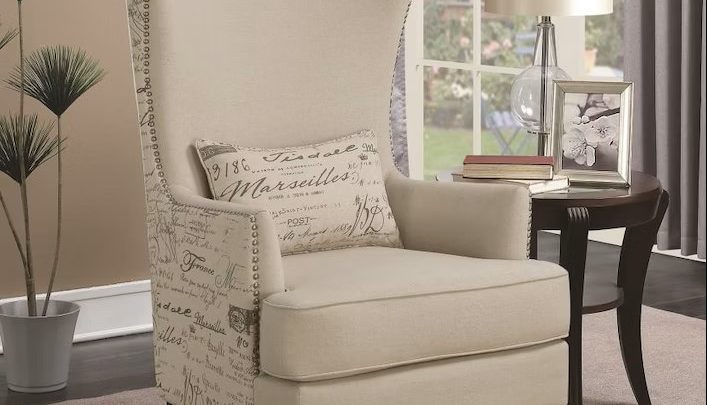 cream accent chair